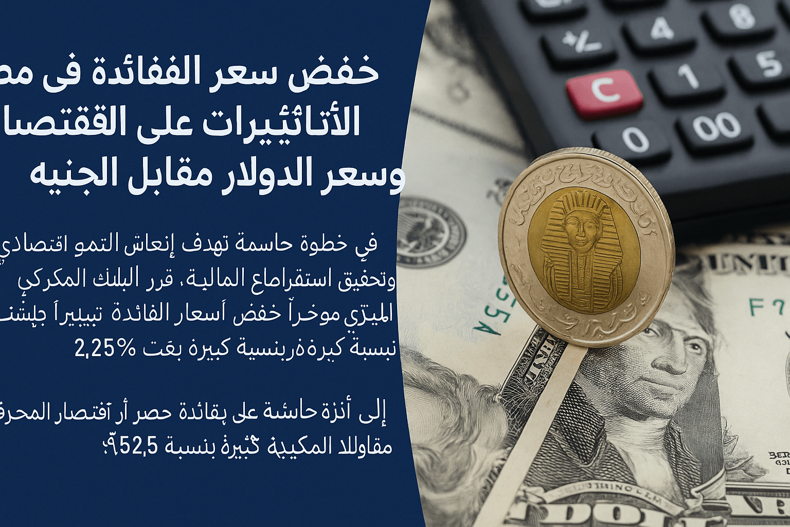 خفض سعر الفائدة في مصر: التأثيرات على الاقتصاد وسعر الدولار مقابل الجنيه